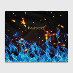 Плед флисовый Evanescence огонь рок группа, цвет: 3D-велсофт