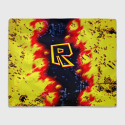 Плед флисовый Roblox огенное лого, цвет: 3D-велсофт