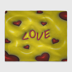 Плед флисовый Love эффект раздувания, цвет: 3D-велсофт