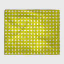Плед флисовый Ретро темно желтые круги, цвет: 3D-велсофт