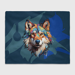 Плед флисовый Очень красивый волк, цвет: 3D-велсофт