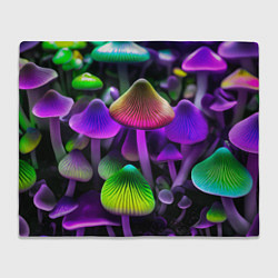 Плед флисовый Люминесцентные грибы, цвет: 3D-велсофт