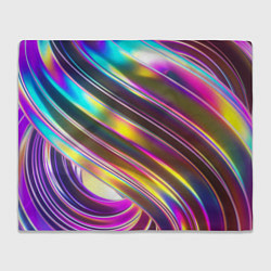 Плед флисовый Неоновый скрученный металл разноцветный, цвет: 3D-велсофт