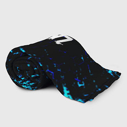 Плед флисовый Dayz текстура краски голубые, цвет: 3D-велсофт — фото 2