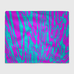 Плед флисовый Абстрактные полосы неоновый, цвет: 3D-велсофт