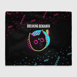 Плед флисовый Breaking Benjamin - rock star cat, цвет: 3D-велсофт