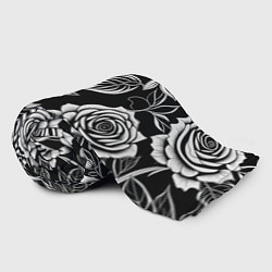Плед флисовый Чёрно белые узоры роза, цвет: 3D-велсофт — фото 2
