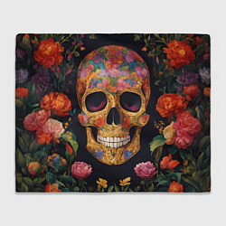 Плед флисовый Bright colors and skull, цвет: 3D-велсофт