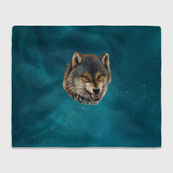 Плед флисовый Оскал волка, цвет: 3D-велсофт