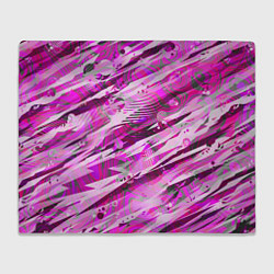 Плед флисовый Розовые паттерны, цвет: 3D-велсофт