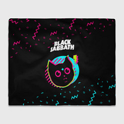 Плед флисовый Black Sabbath - rock star cat, цвет: 3D-велсофт