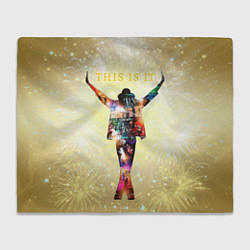 Плед флисовый Michael Jackson THIS IS IT - с салютами на золотом, цвет: 3D-велсофт