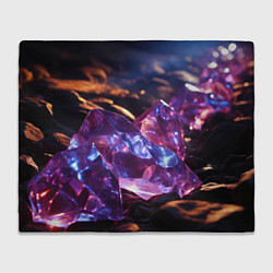 Плед флисовый Фиолетовые комические камни, цвет: 3D-велсофт