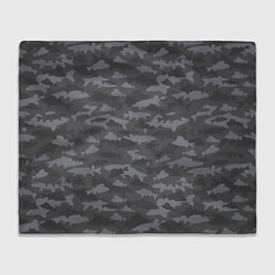 Плед флисовый Тёмный камуфляж из рыб, цвет: 3D-велсофт