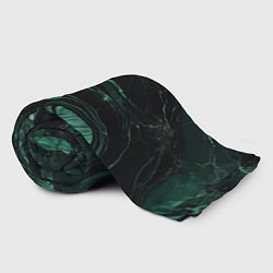 Плед флисовый Черно-зеленый мрамор, цвет: 3D-велсофт — фото 2