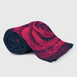 Плед флисовый Красная роза на чёрном - woman, цвет: 3D-велсофт — фото 2