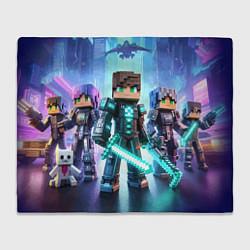 Плед флисовый Minecraft - characters ai art, цвет: 3D-велсофт