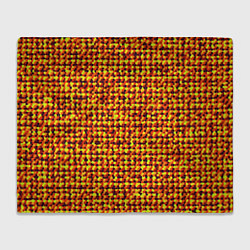 Плед флисовый Солнечный жёлто-красный мозаика, цвет: 3D-велсофт