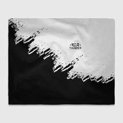 Плед флисовый Warthunder чёрно белые краски гейм, цвет: 3D-велсофт