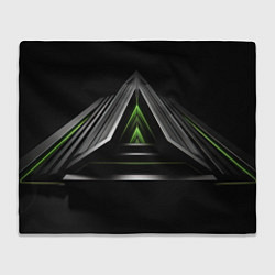 Плед флисовый Black green abstract nvidia style, цвет: 3D-велсофт