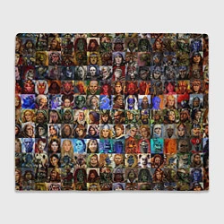Плед флисовый Портреты всех героев, цвет: 3D-велсофт