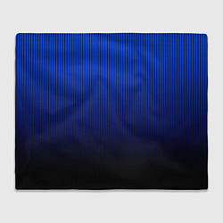 Плед флисовый Полосатый градиент сине-чёрный, цвет: 3D-велсофт