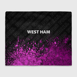 Плед флисовый West Ham pro football посередине, цвет: 3D-велсофт