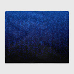 Плед флисовый Градиент мелкая мозаика сине-чёрный, цвет: 3D-велсофт