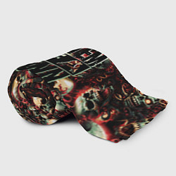 Плед флисовый System of a Down на фоне черепов, цвет: 3D-велсофт — фото 2