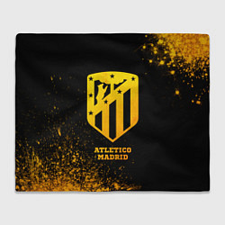 Плед флисовый Atletico Madrid - gold gradient, цвет: 3D-велсофт