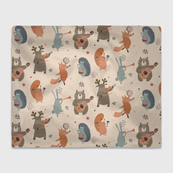 Плед флисовый Животные с инструментами, цвет: 3D-велсофт