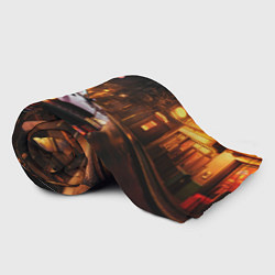 Плед флисовый Спорткар на вечерней улице, цвет: 3D-велсофт — фото 2