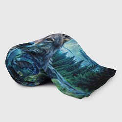 Плед флисовый Волк и водопад, цвет: 3D-велсофт — фото 2