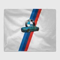 Плед флисовый Немецкий родстер BMW, цвет: 3D-велсофт