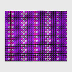 Плед флисовый Фиолетовые плитки, цвет: 3D-велсофт