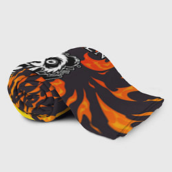Плед флисовый Queen рок панда и огонь, цвет: 3D-велсофт — фото 2