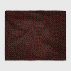 Плед флисовый Красно-коричневый в чёрные волнистые полосы, цвет: 3D-велсофт