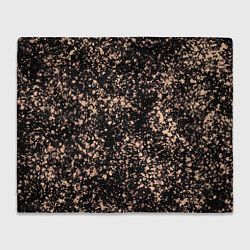 Плед флисовый Чёрный с напылением персикового цвета, цвет: 3D-велсофт