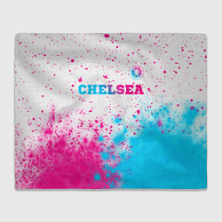 Плед флисовый Chelsea neon gradient style посередине, цвет: 3D-велсофт