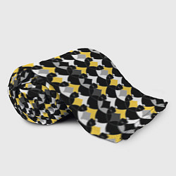 Плед флисовый Желто черный с белым геометрический узор, цвет: 3D-велсофт — фото 2