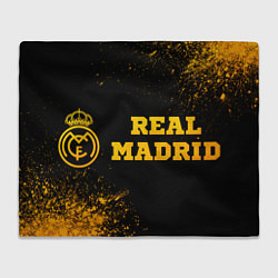 Плед флисовый Real Madrid - gold gradient по-горизонтали, цвет: 3D-велсофт