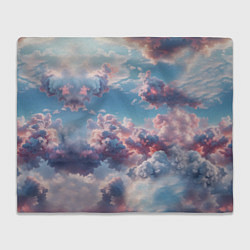 Плед флисовый Сказочные облака патерн, цвет: 3D-велсофт