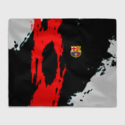 Плед флисовый Barcelona fc краски спорт, цвет: 3D-велсофт