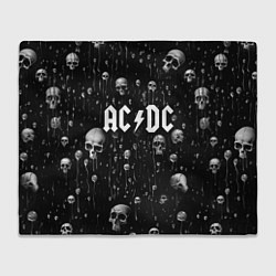 Плед флисовый AC DC - черепа с подтеками, цвет: 3D-велсофт