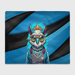 Плед флисовый Стильная сова в одежде, цвет: 3D-велсофт