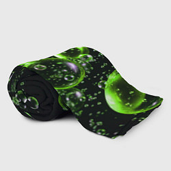 Плед флисовый Зеленые пузыри на черном, цвет: 3D-велсофт — фото 2