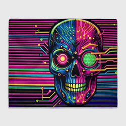 Плед флисовый Pop art skull - ai art, цвет: 3D-велсофт