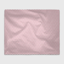Плед флисовый Белый в розовые ломаные полосы, цвет: 3D-велсофт