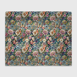 Плед флисовый Бабочки и цветы летнее сочетание, цвет: 3D-велсофт