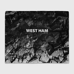 Плед флисовый West Ham black graphite, цвет: 3D-велсофт